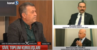 Yeniden Refah Partisi Genel Başkan Yardımcısı Mehmet Fatih Uğurlu Kanal 5 ekranlarına konuştu