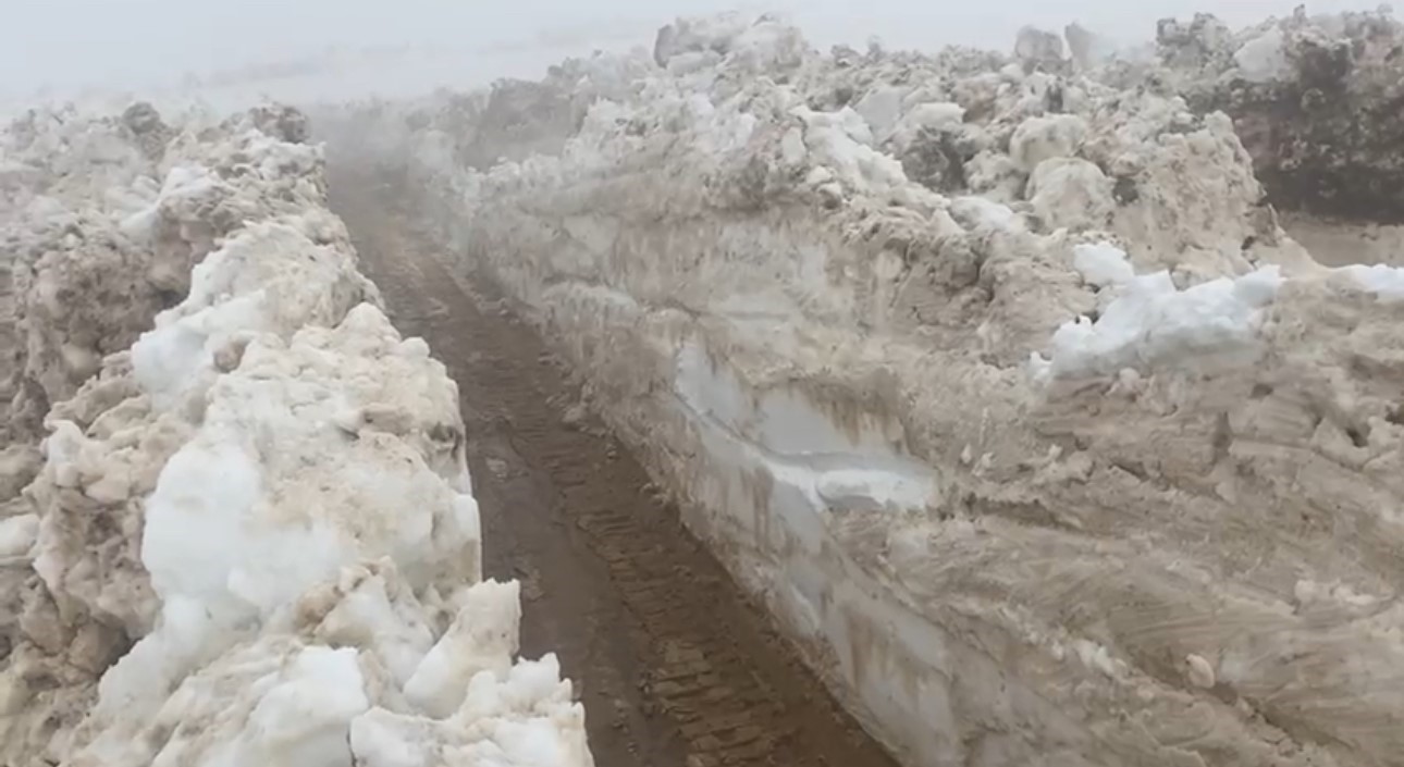 Mayıs ayında 5 metreyi bulan karda yol açma çalışması sürüyor
