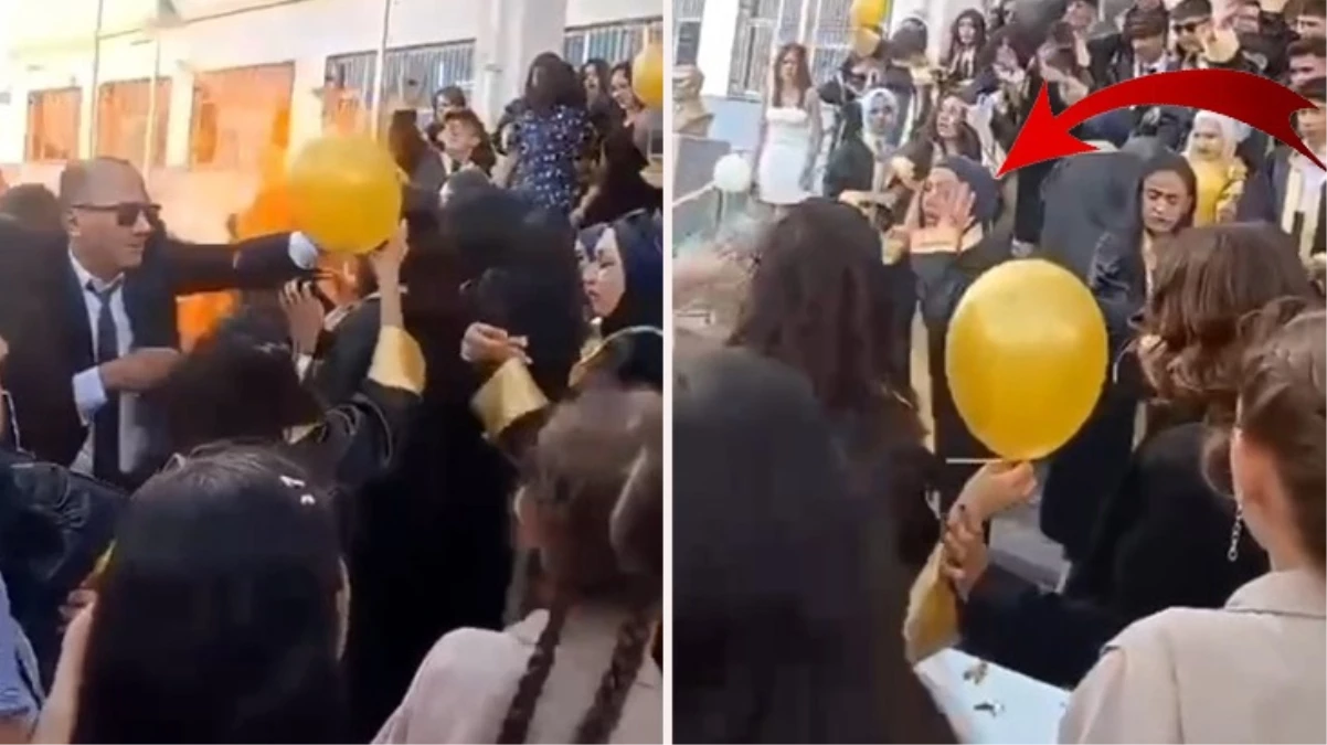 Okuldaki mezuniyet kutlamasında helyum gazlı balon patladı