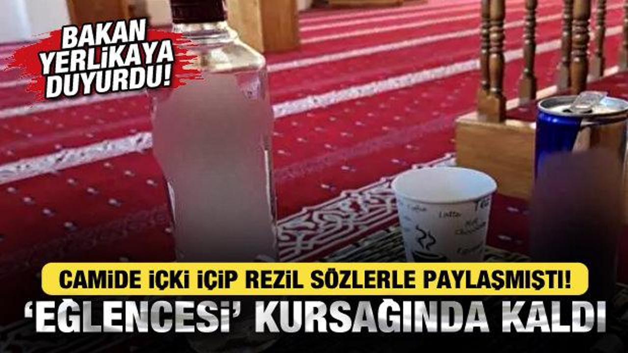 Camide içki içip rezil sözlerle paylaşan şahıs hakkında yeni gelişme