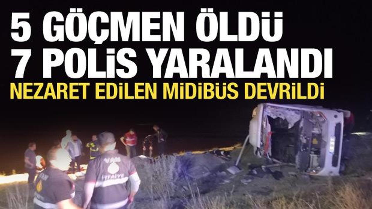 Van’da midibüs devrildi: 5 göçmen hayatını kaybetti, 7 polis yaralandı