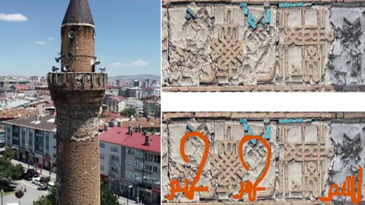 Tarihi minarenin kayıp yazıları ‘bisküvi’den çıktı
