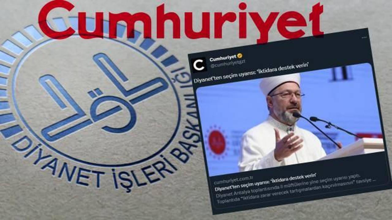 Diyanet, Cumhuriyet’in çirkin seçim haberi için hukuki girişim başlattı