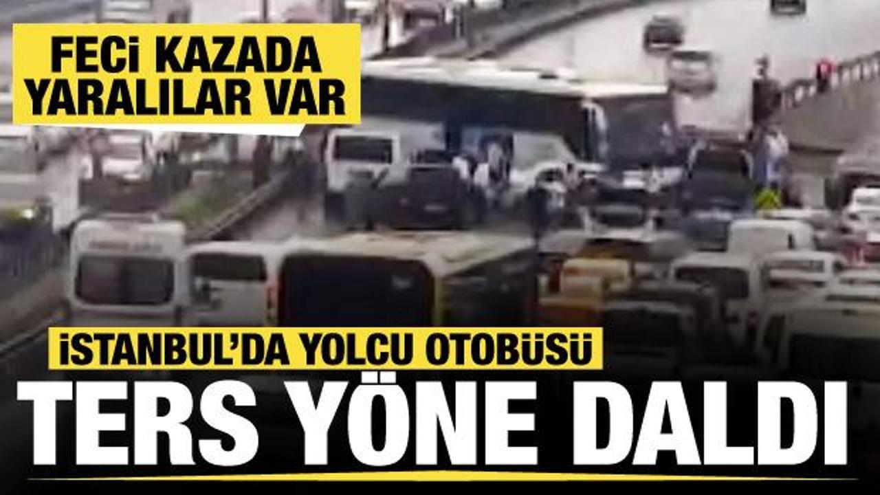 İstanbul Arnavutköy’de feci kaza: Yolcu otobüsü ters yöne daldı