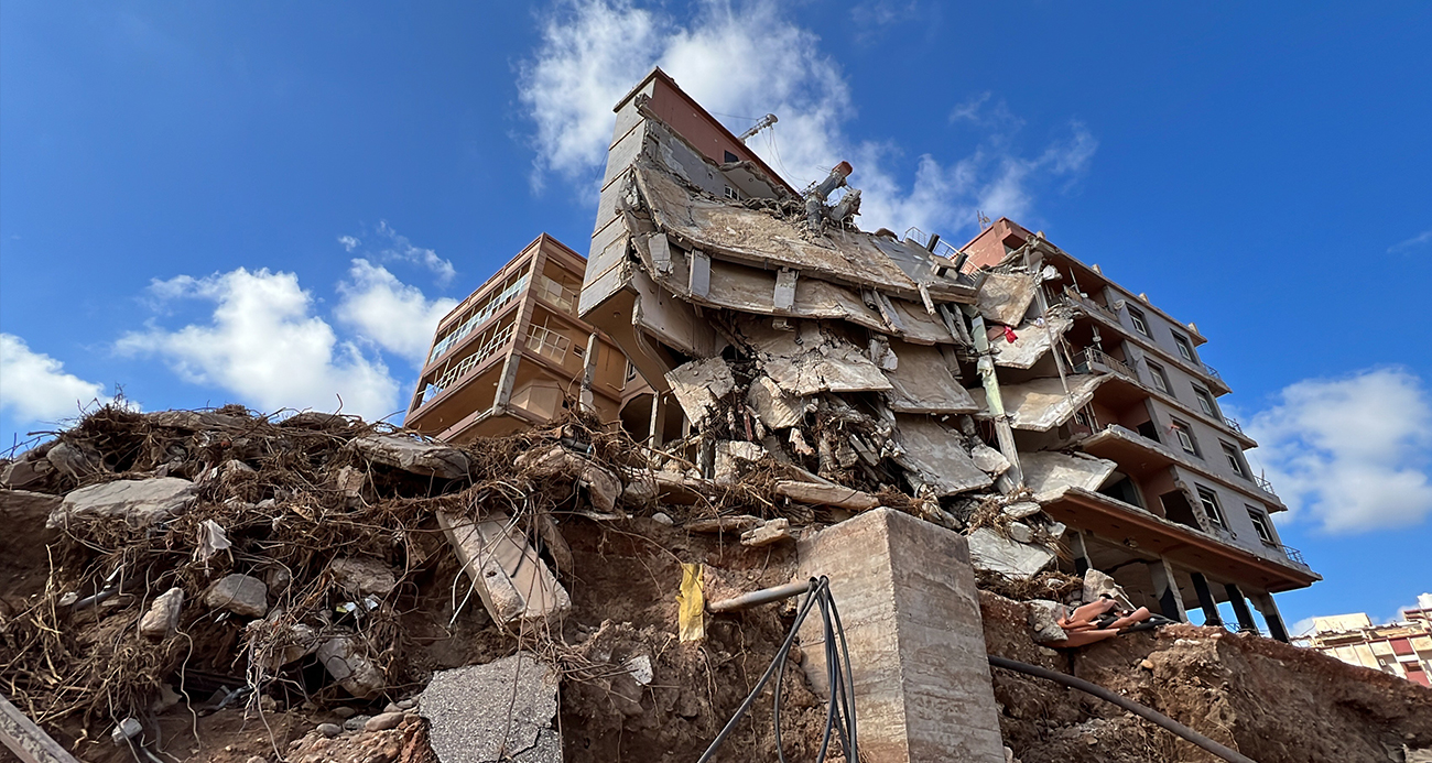 Derna’da selin vurduğu anlar ortaya çıktı