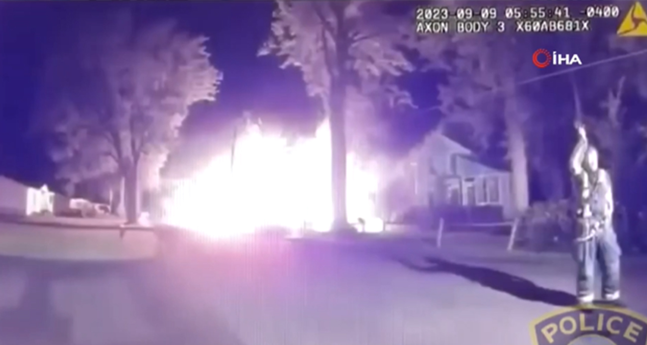 Çalıntı aracın çarptığı ev havaya uçtu