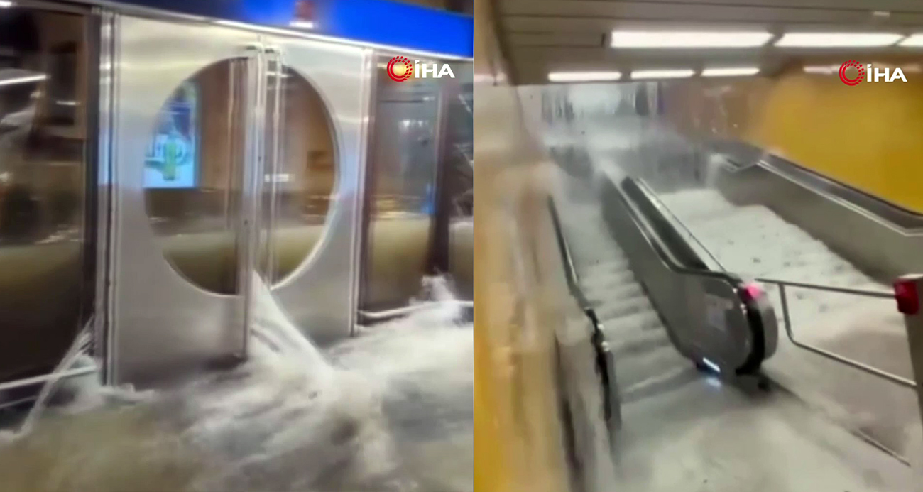 Frankfurt Havalimanı’nı su bastı, apron göle döndü