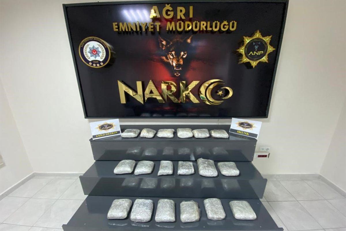 Ağrı’da 6 kilo 210 gram skunk ele geçirildi