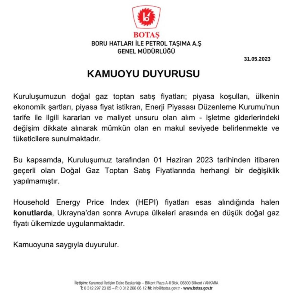 Doğalgaza zam var mı? BOTAŞ'tan açıklama geldi
