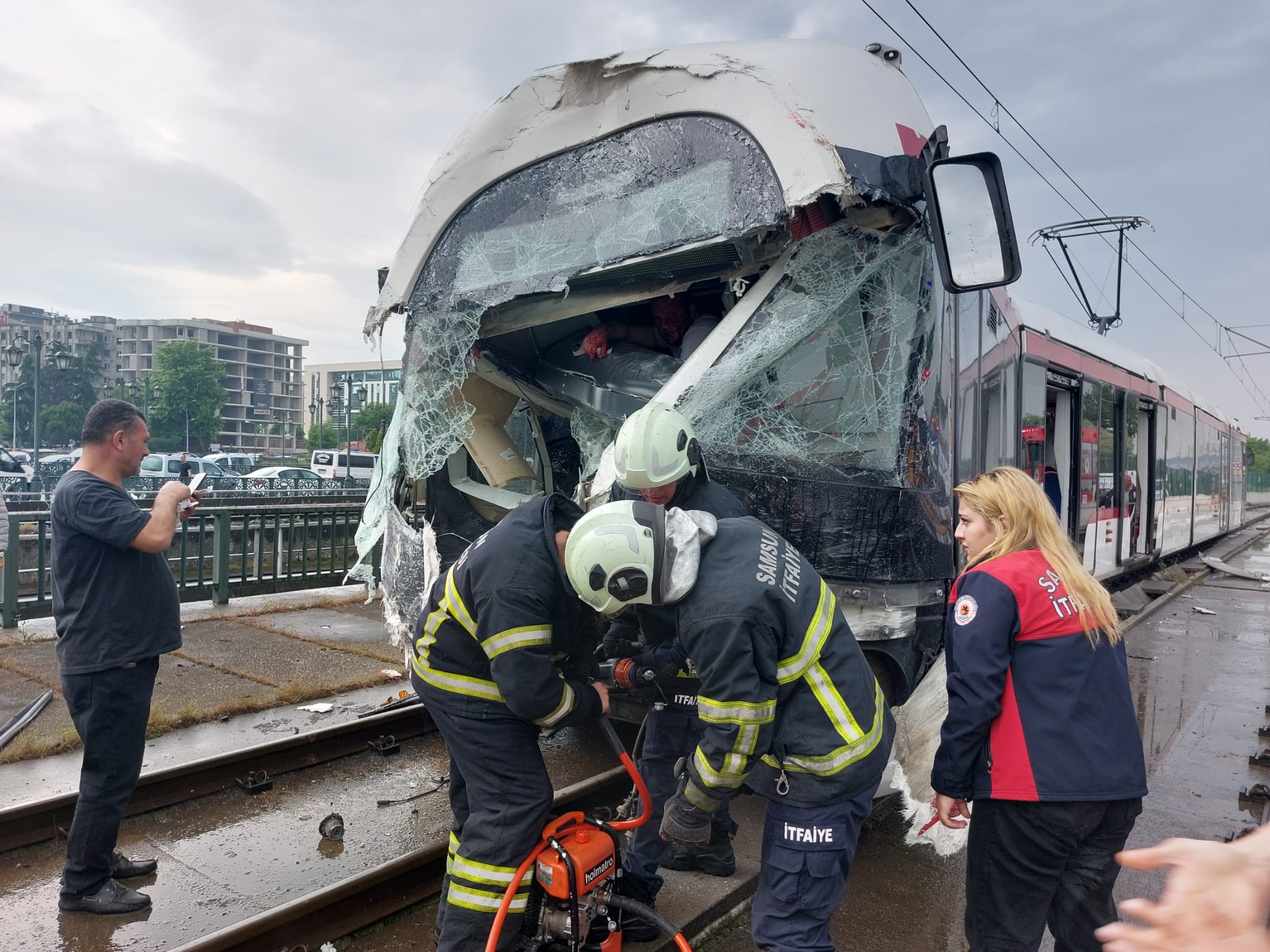 Samsun’da tramvay kazası