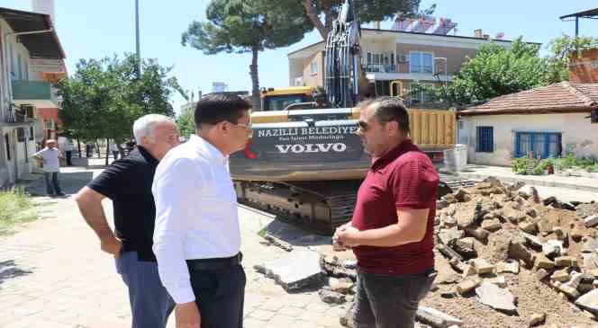 Nazilli Belediyesi yolları bir bir yeniliyor