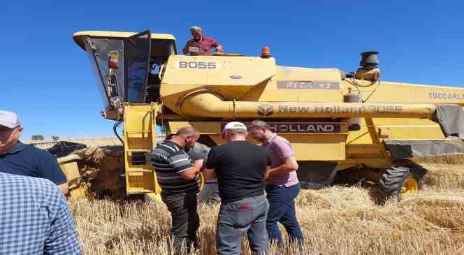 Sungurlu’da biçerdöverler dane kaybına karşı denetlendi