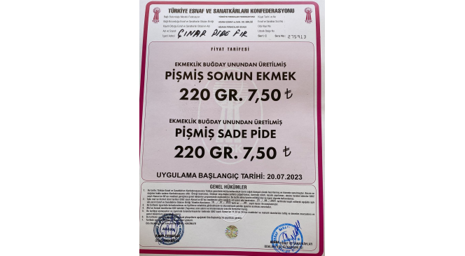 Ekmek Adana’da 20 Temmuz’dan itibaren 7.5 lira