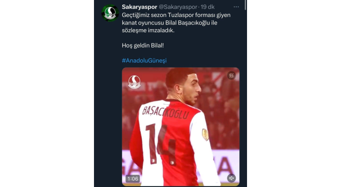 Sakaryaspor, Bilal Başacıkoğlu ile sözleşme imzaladı