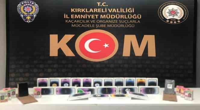 Kırklareli’nde kaçakçılık operasyonu: 1 milyon 272 bin değerinde telefonlar ele geçirildi