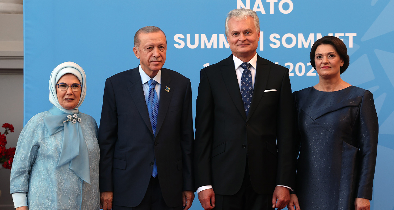 Cumhurbaşkanı Erdoğan, Litvanya’da resmi akşam yemeğine katıldı