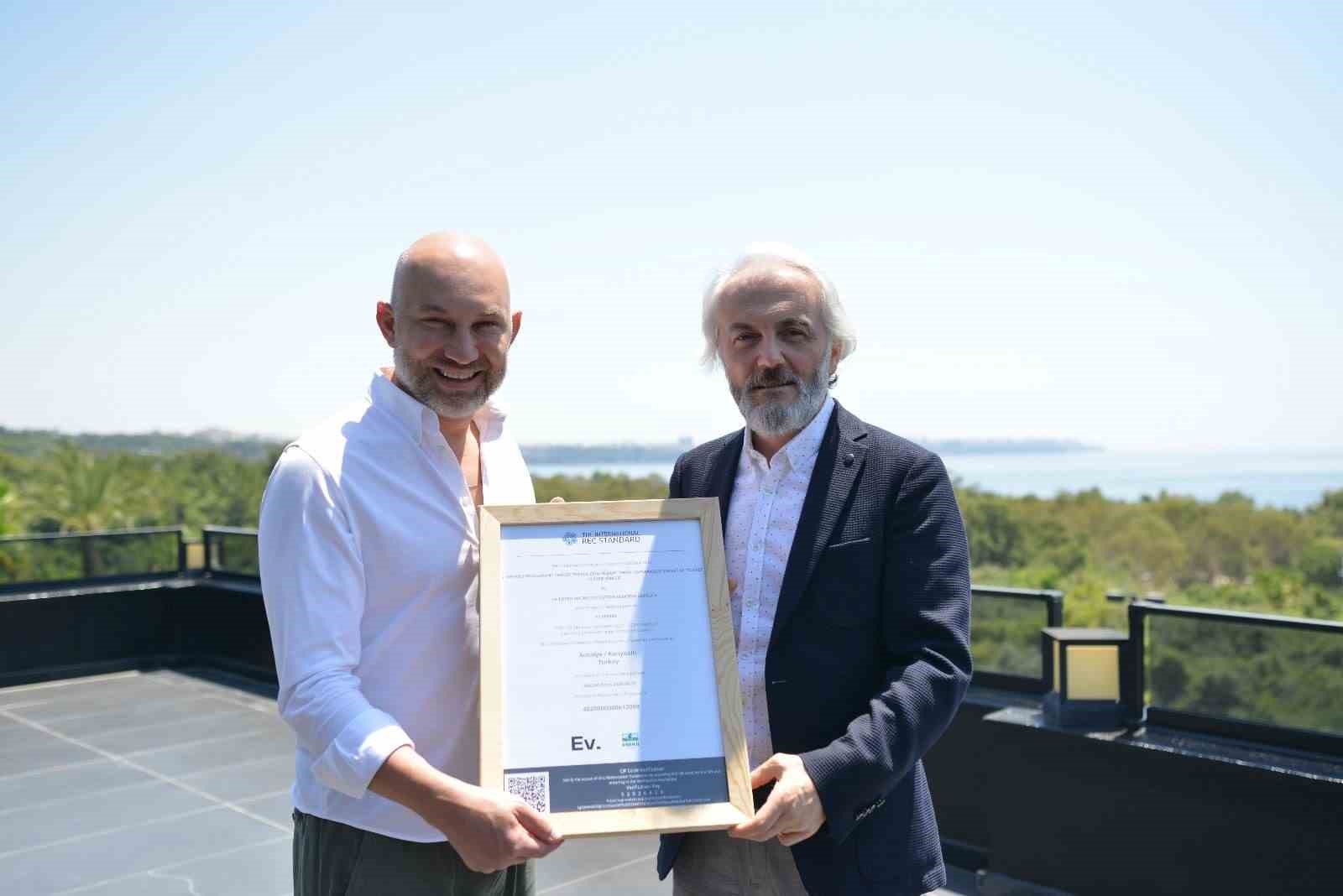 CK Enerji Akdeniz Elektrik’ten yeşil enerji sertifikası