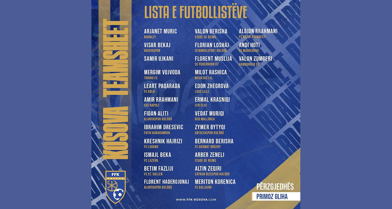 Kosova Milli Takımı’na Süper Lig’den 8 isim