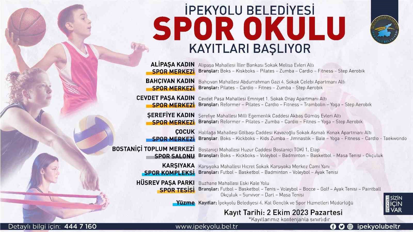 İpekyolu Belediyesi’nin yeni dönem spor okulu kayıtları başlıyor