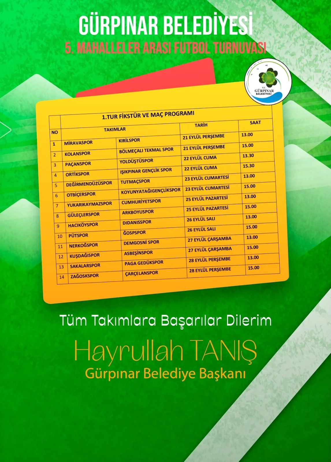 Gürpınar’da futbol turnuvası kura çekimi yapıldı