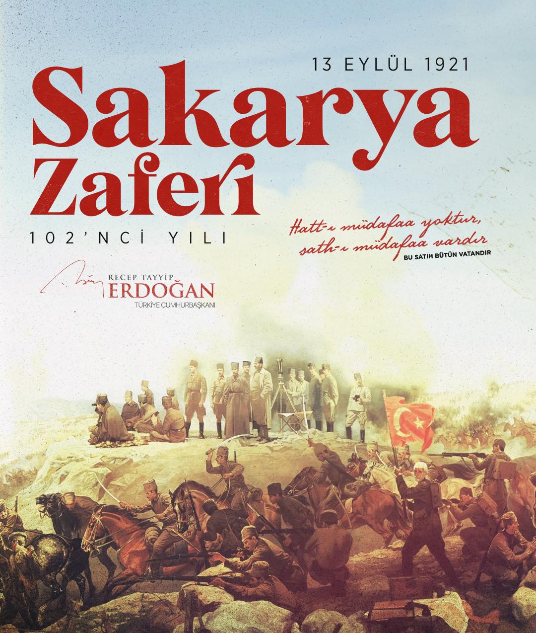 Cumhurbaşkanı Erdoğan'dan 'Sakarya Zaferi' mesajı