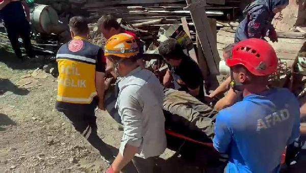 Ahırda güçlendirme çalışması yaparken göçük altında kaldı