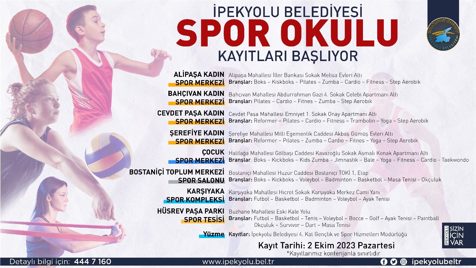 İpekyolu Belediyesinde yeni dönem spor okulu kayıtları başladı