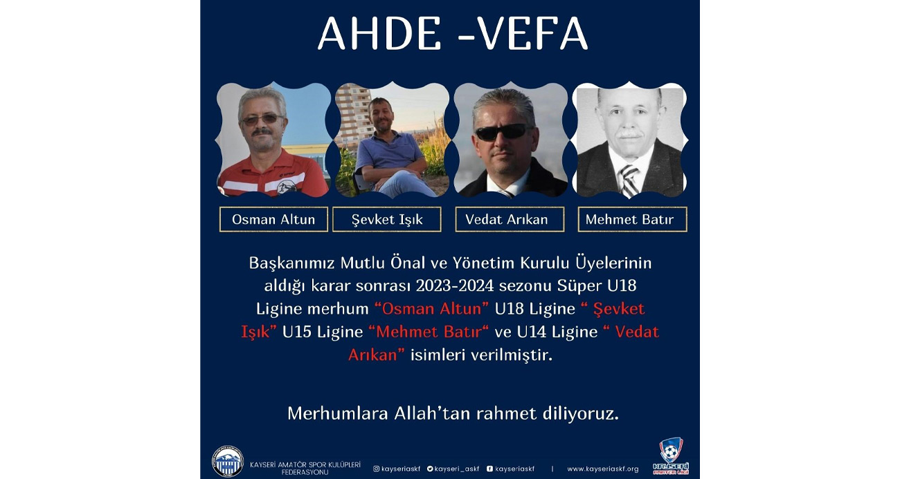 Kayseri ASKF’den ahde vefa