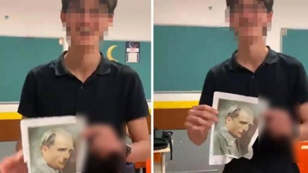 Atatürk fotoğrafıyla yaptığı hareket infiale neden olmuştu! Gözaltına alındı…