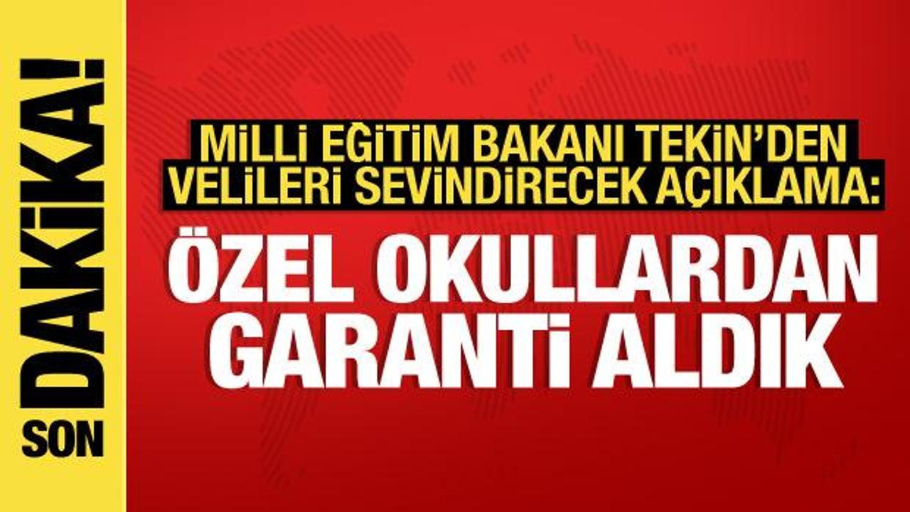 Bakan Tekin’den özel okullarda servis ve yemek ücretleri açıklaması