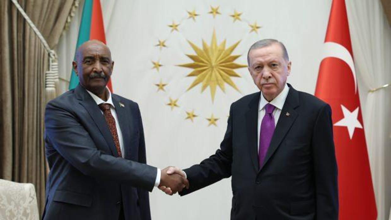 Erdoğan, Sudan Egemenlik Konseyi Başkanı Burhan ile bir araya geldi
