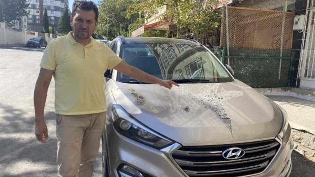 Gazetecinin aracına asitli saldırı