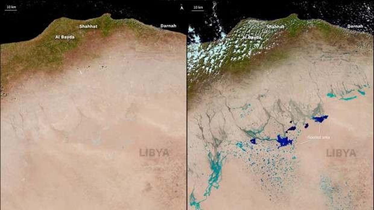 Yağış o kadar kuvvetliydi ki Sahra Çölü’nü bile su bastı