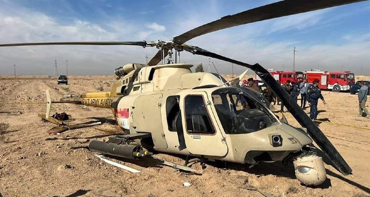 Irak’ta askeri helikopter düştü: 2 yaralı