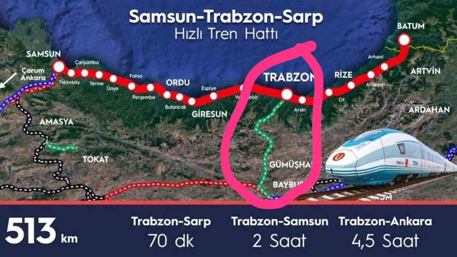 Karafazlı’dan Samsun-Sarp hızlı tren yolu çıkışı