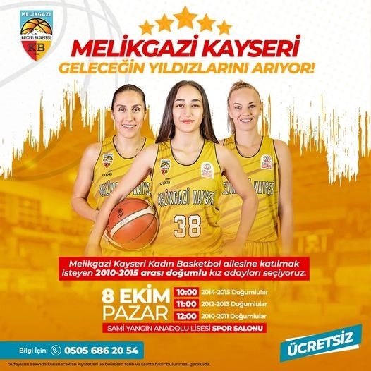 Melikgazi Kayseri Basketbol geleceğin yıldızlarını arıyor