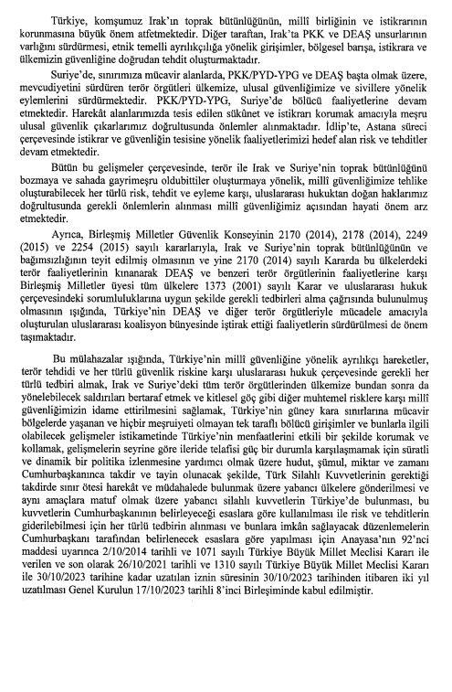 Türk askeri tehditleri yok edecek! Suriye ve Irak tezkeresi Resmi Gazete'de!