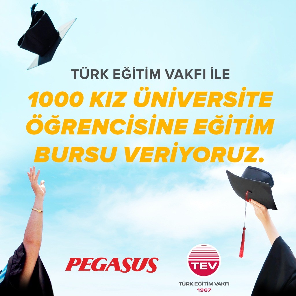 Cumhuriyet’in 100’üncü yılında Pegasus’tan 1000 kız öğrenciye TEV bursu