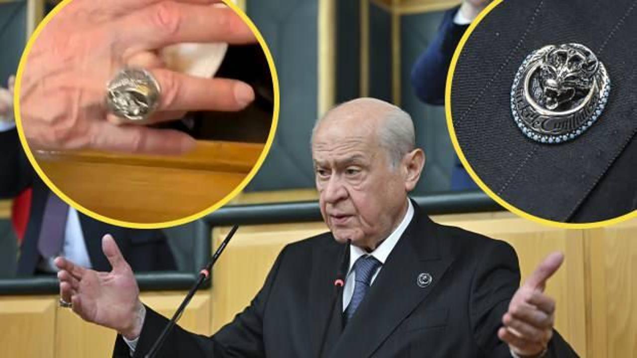 MHP Lideri Bahçeli’nin 100. yıla özel yüzük ve rozeti dikkat çekti