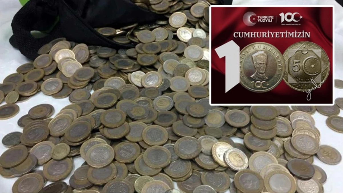 Cumhuriyet’in 100. yılına özel 5 TL’lik madeni para tedavüle girdi