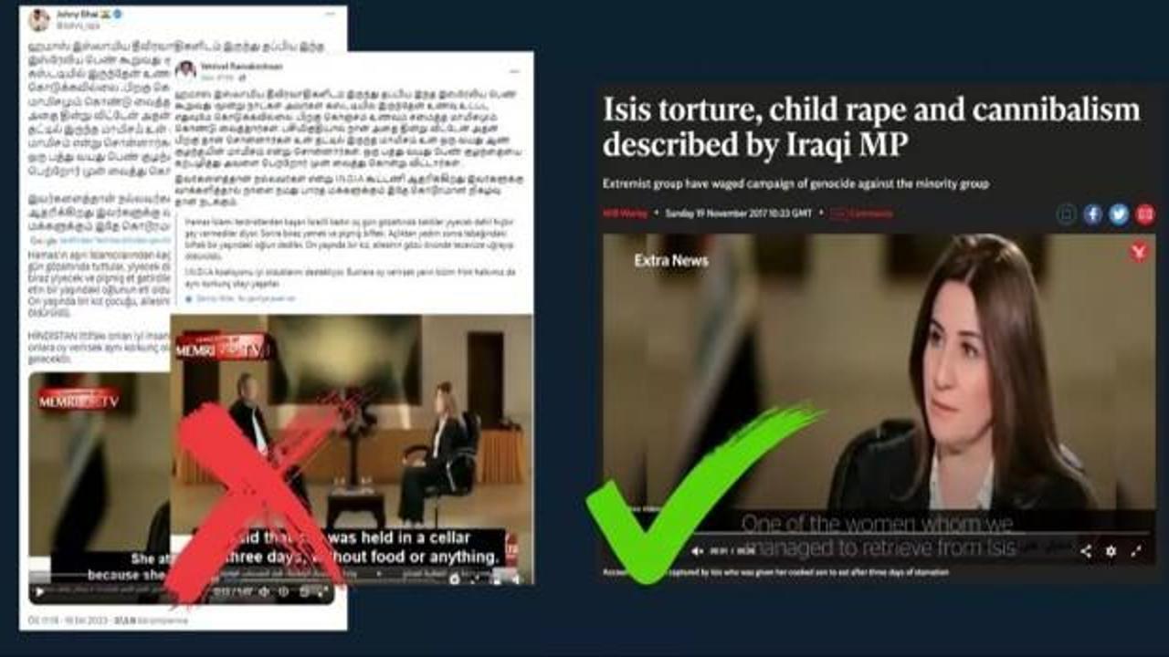 ”Esir aldıkları İsrailli kadına kendi çocuğunun etini yedirdiler” iddiası yalan çıktı