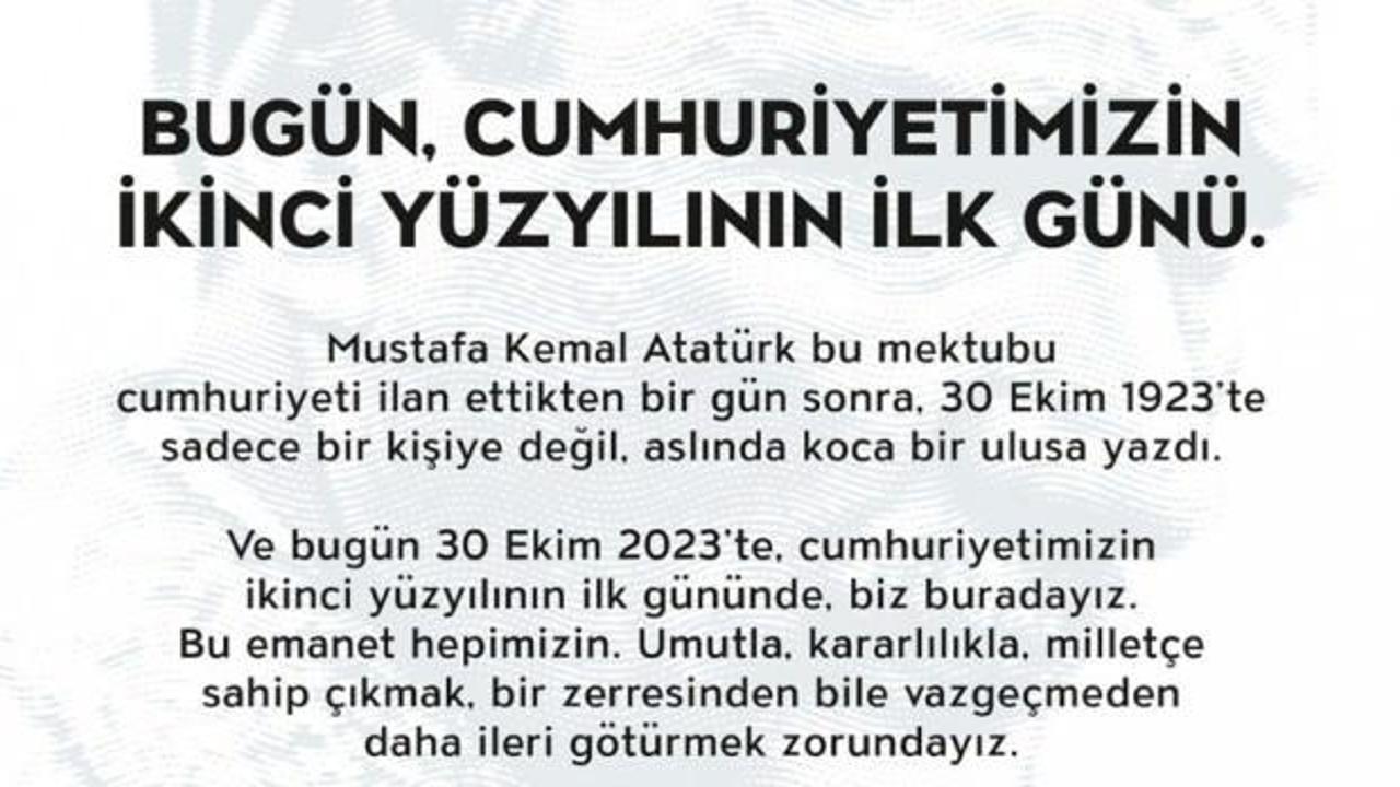 Nef’ten Cumhuriyet’in ikinci yüzyılına mektup