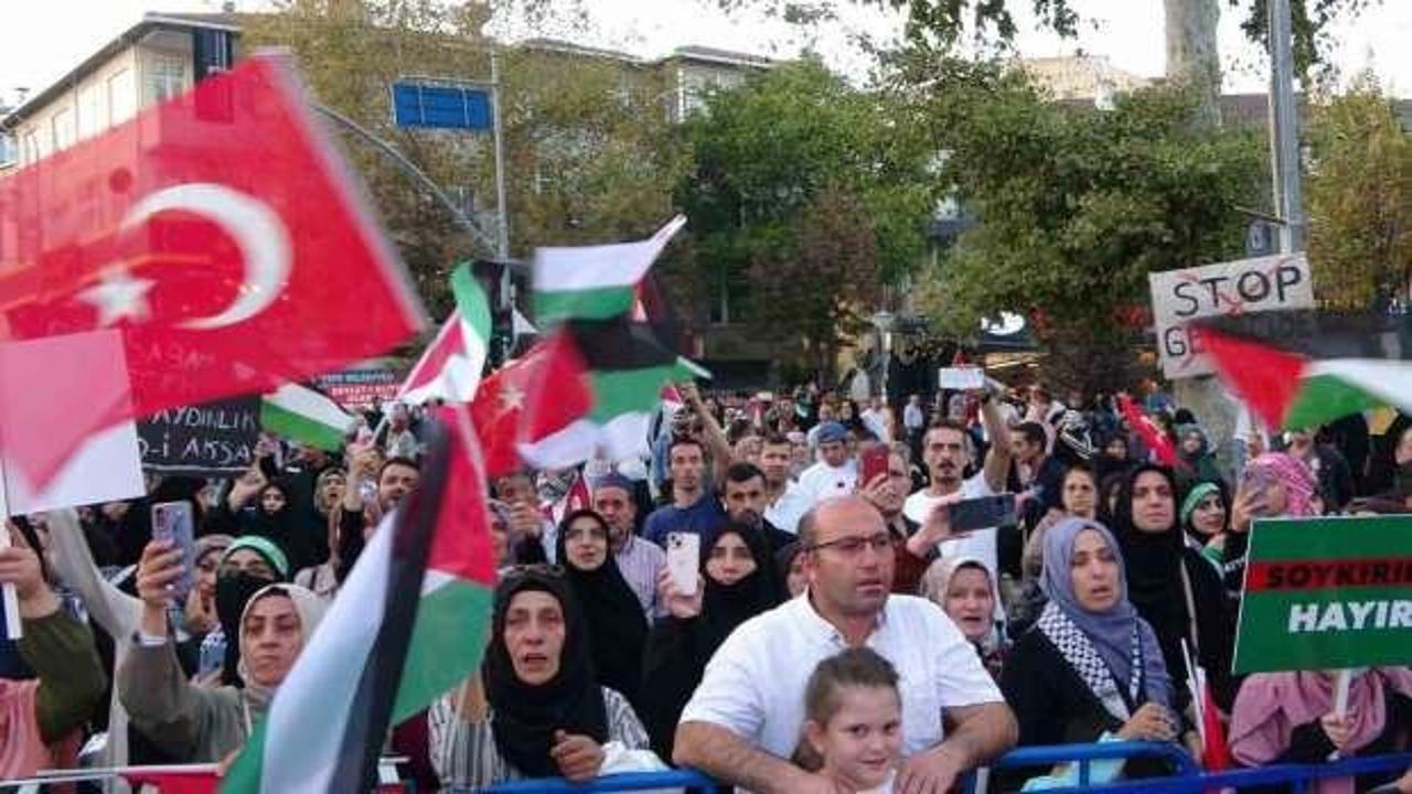 Sancaktepe’de Filistin’e destek mitingi