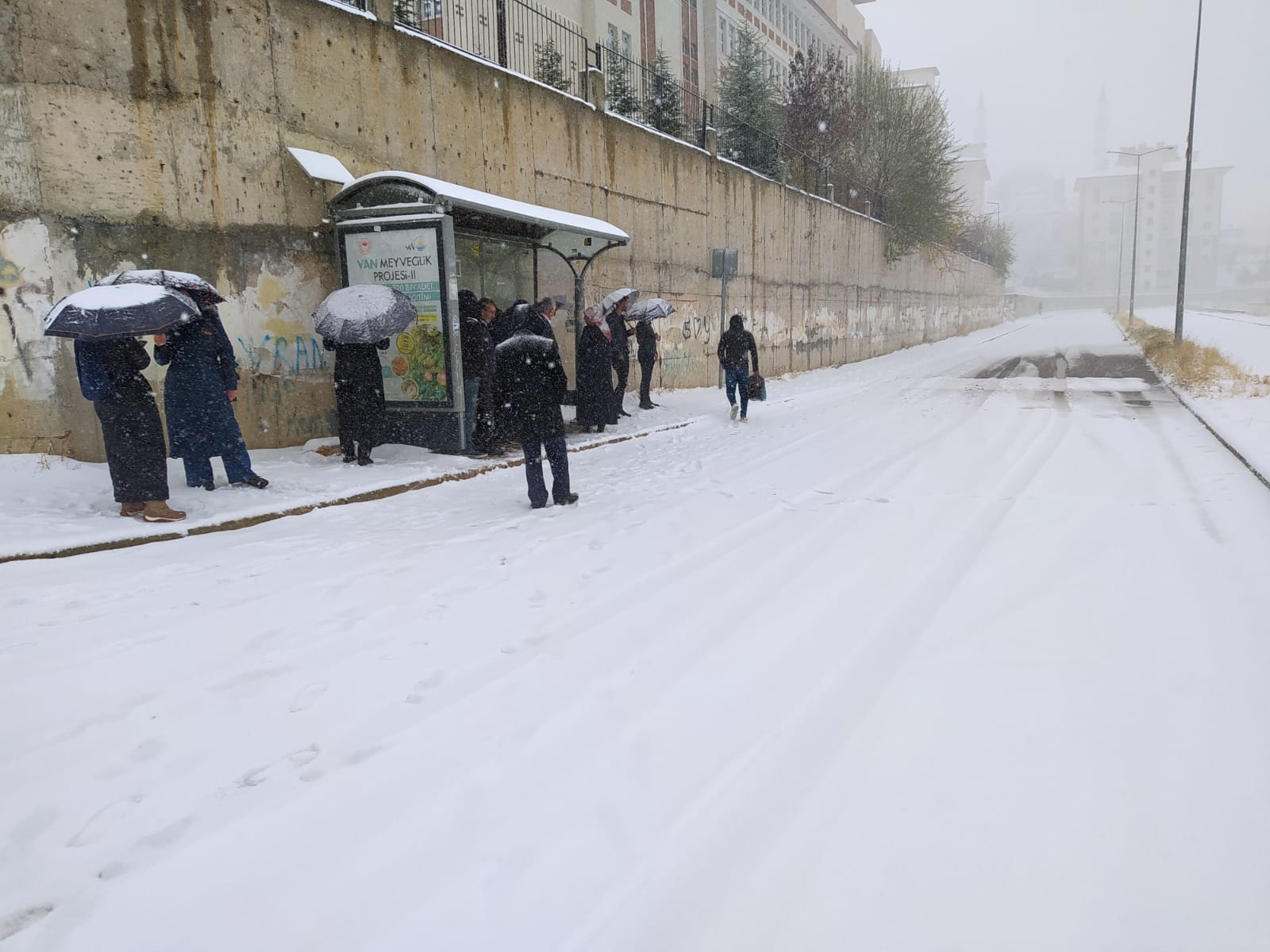 Van’da yoğun kar yağışı nedeniyle ulaşımda aksamalar yaşandı