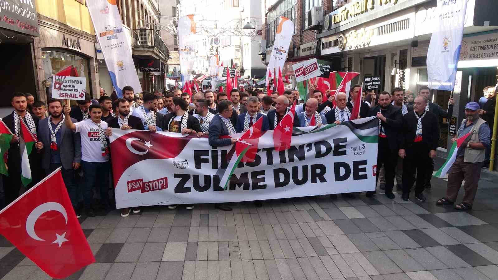 Trabzon’da Filistin’e destek için yürüdüler