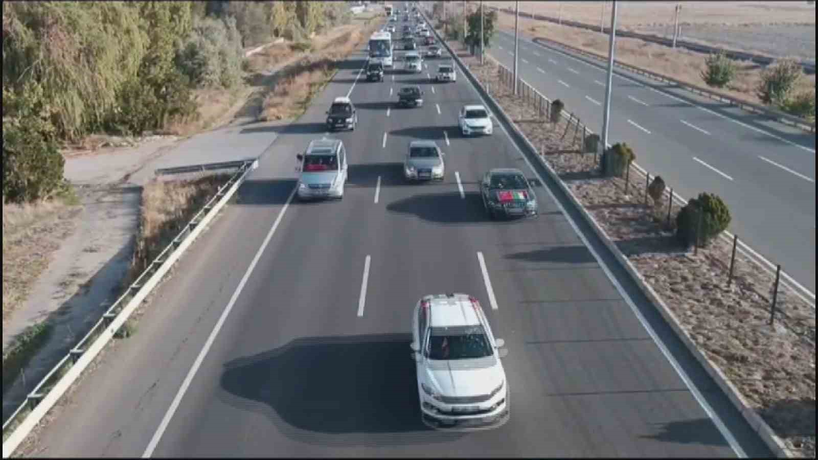 Filistin için özgürlük konvoyu Kayseri’den İncirlik’e hareket etti