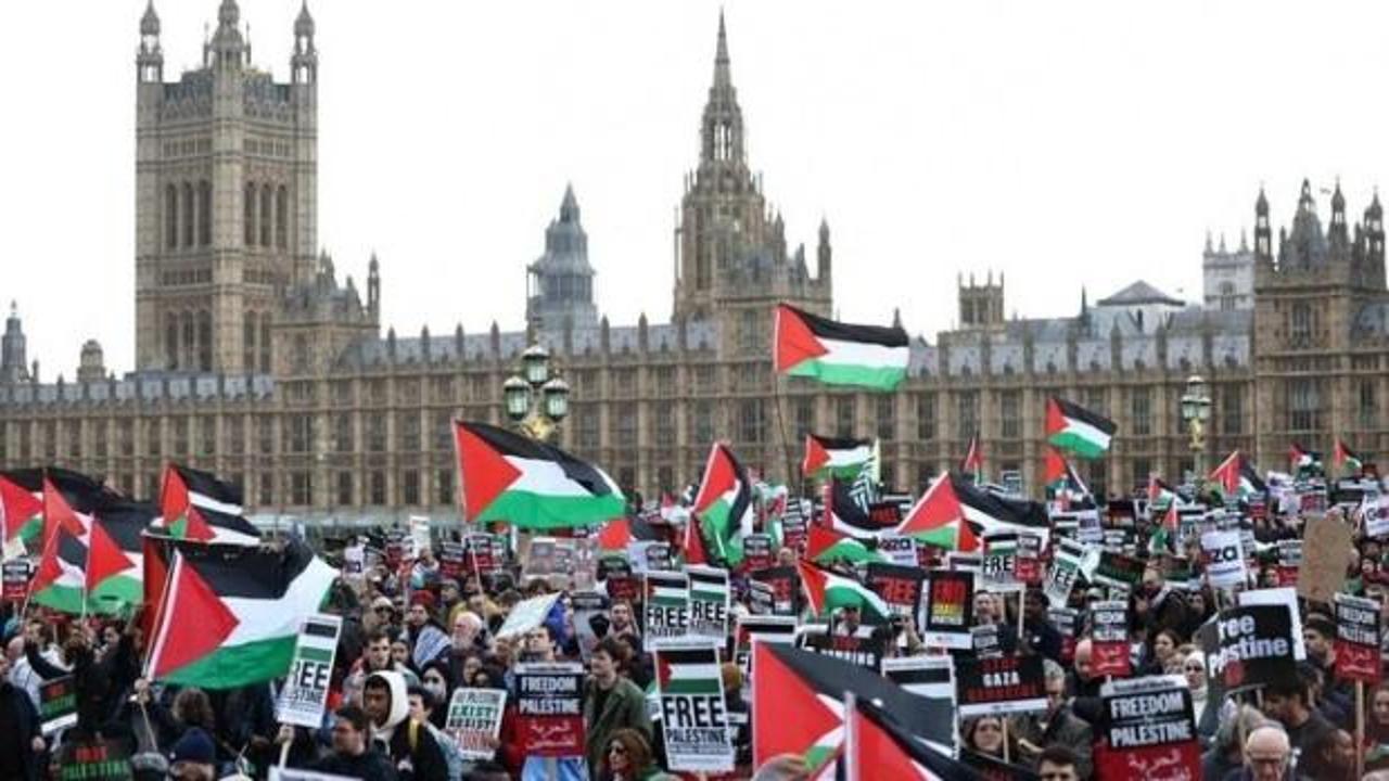 İngiltere parlamentosunda Gazze eylemi