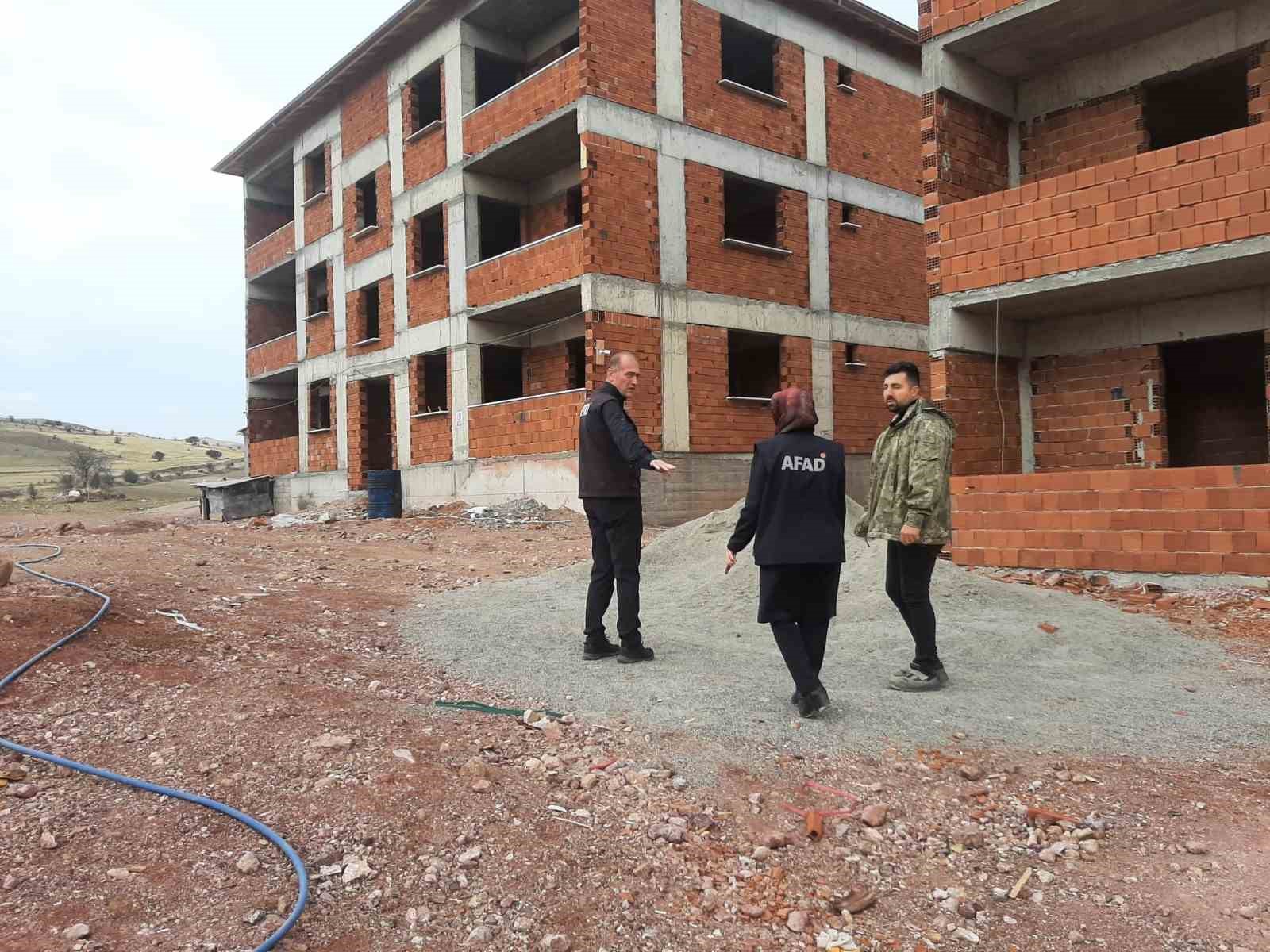 Sivas’ta yapımı süren afet evleri bir bir yükseliyor