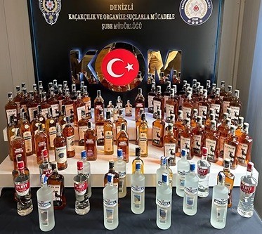 Denizli’de yılbaşı öncesi kaçak içki operasyonu; 2 gözaltı