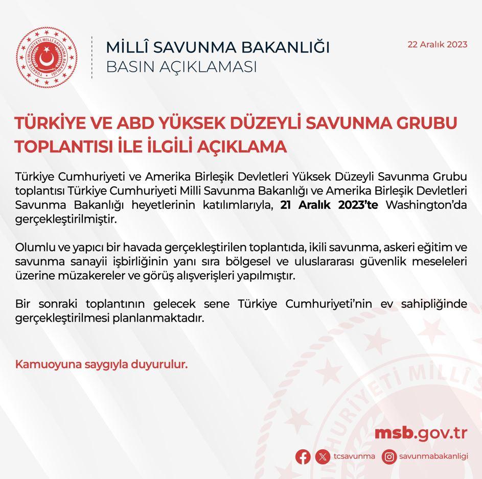 Türkiye ve ABD'den kritik savunma toplantısı! Dikkat çeken iş birliği detayı